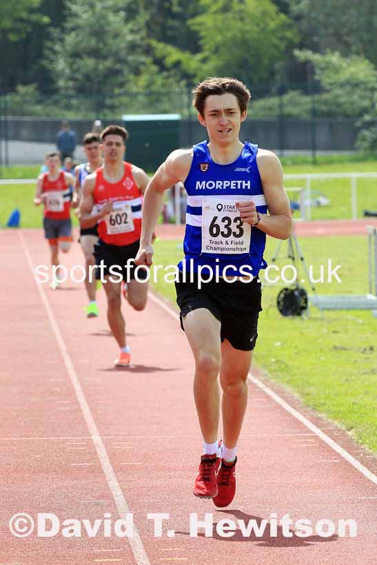 Mens Under-20s 800 metres 2023 North Eastern Track and Field Champs., Middlesbrough Sports Village, Middlesbrough. Photo: David T. Hewitson/Sports for All Pics